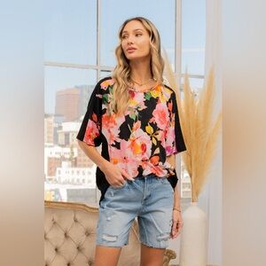 Sew In Love Full Size Floral Round Neck Short Sleeve T-Shirt
